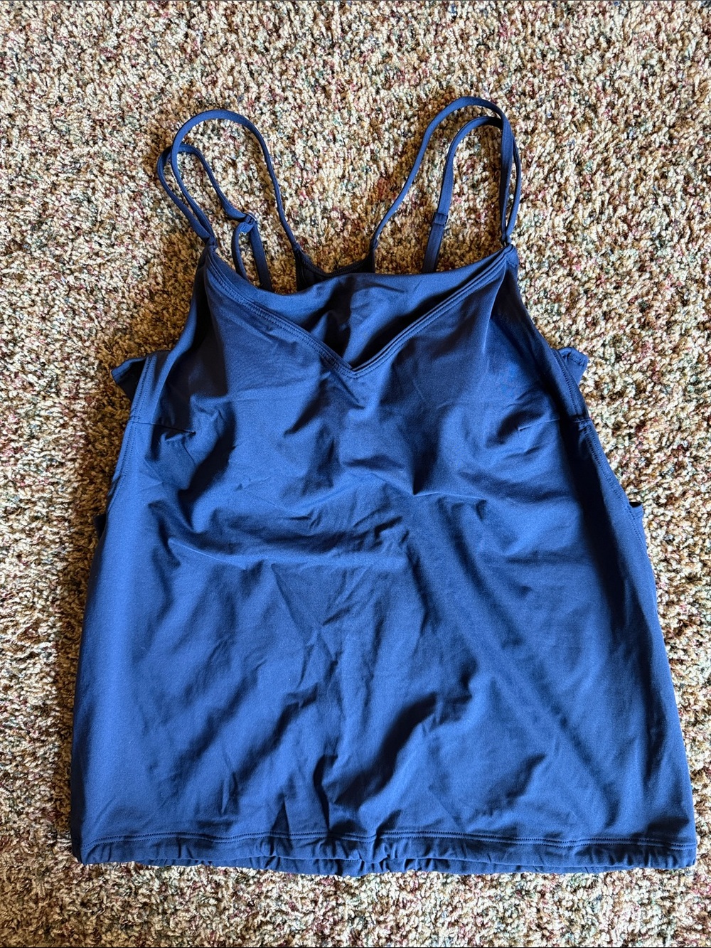 Athleta Deep Navy Tankini Swim Top with Adjustable Straps
